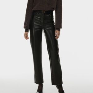 Aritzia The Melina Pant - Leather Pant Straight Leg